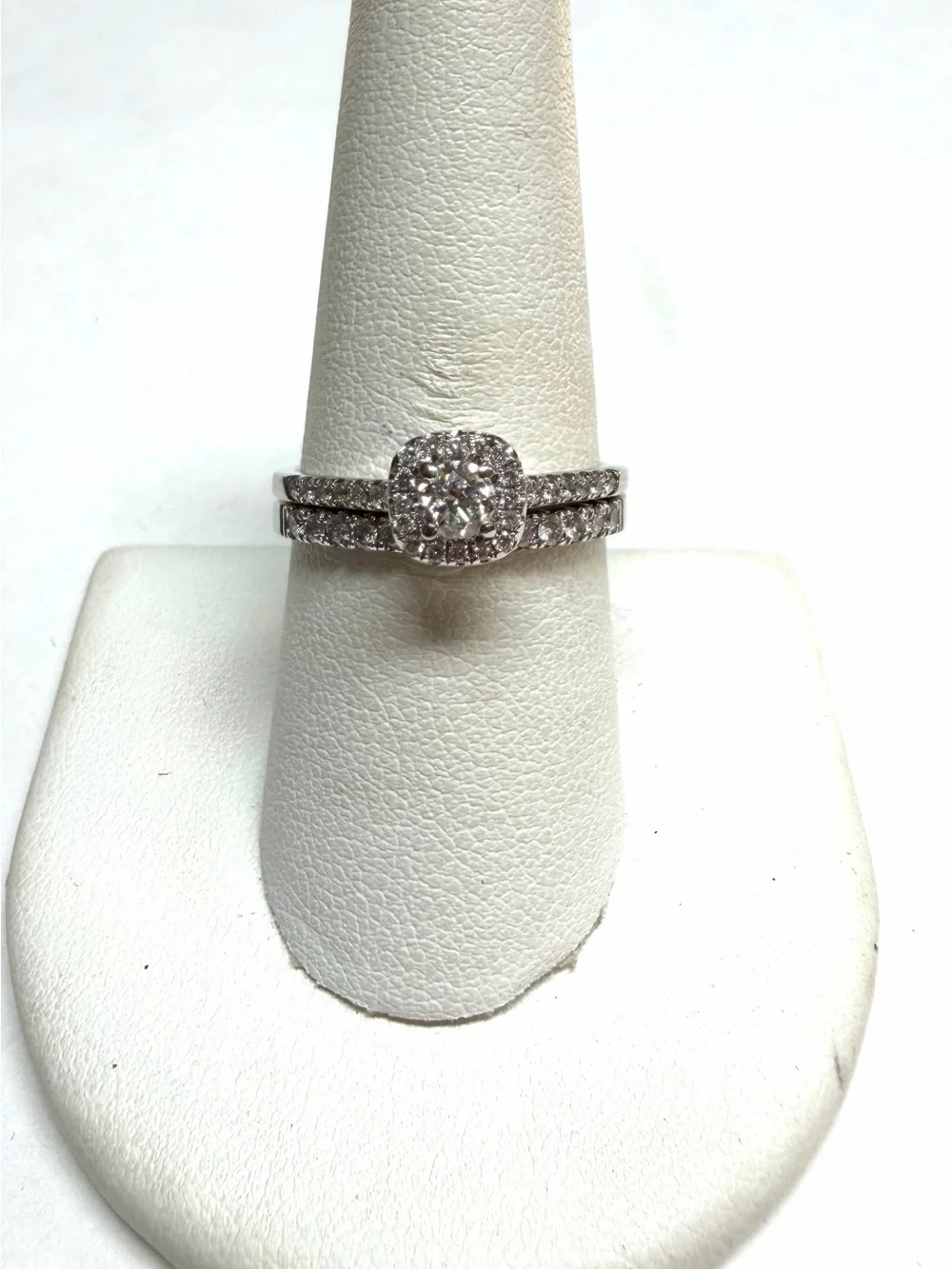 14k White Gold .44ctw Natural Diamond Wedding Ring Set